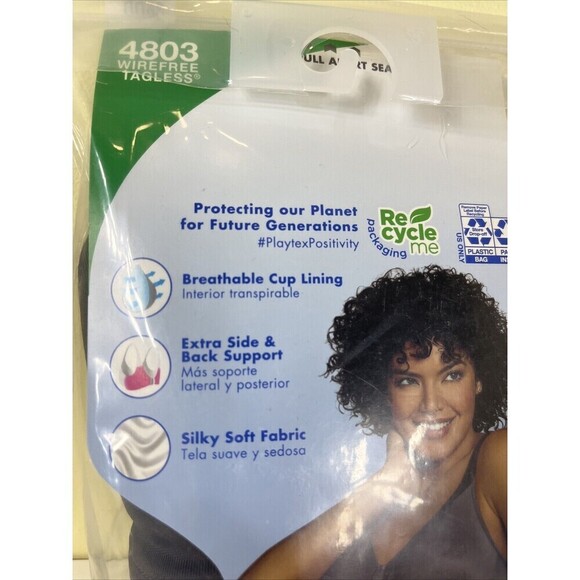 Playtex 18 Hour Silky Soft Smoothing Bra 4803 Gray Size 36DD NEW (open) - Picture 5 of 6